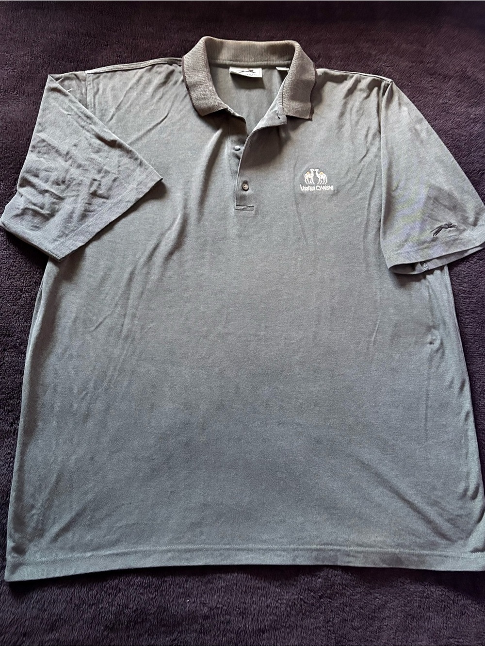 Slazenger Men's Gray Polo Shirt XL Kissing Camels Embroidered Logo vintage